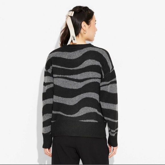 WICKED WOMEN’S STRIPED GRAPHIC CARDIGAN SIZES XS, S, XL (NEW WITH TAGS) - Picture 2 of 6